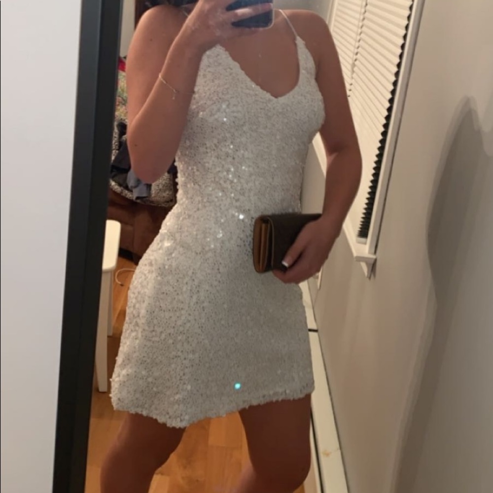 White sparkly dress